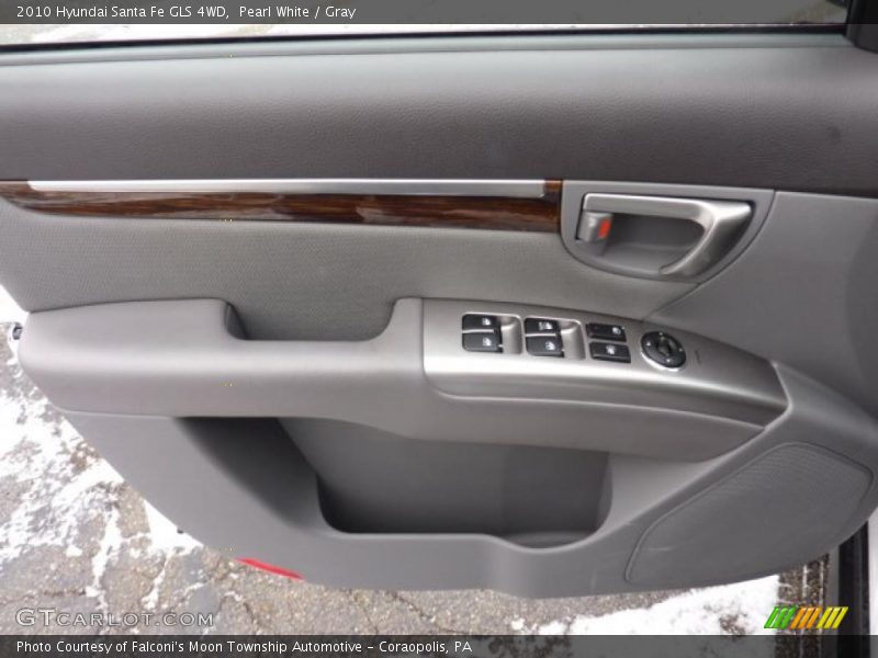 Pearl White / Gray 2010 Hyundai Santa Fe GLS 4WD