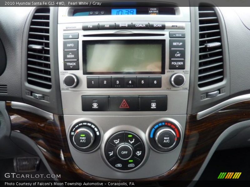 Pearl White / Gray 2010 Hyundai Santa Fe GLS 4WD