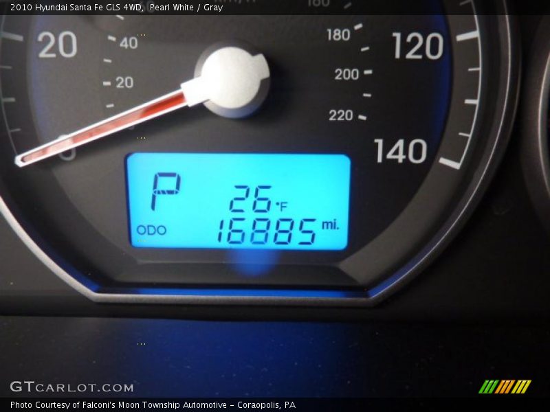 Pearl White / Gray 2010 Hyundai Santa Fe GLS 4WD