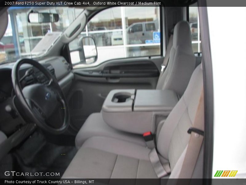 Oxford White Clearcoat / Medium Flint 2007 Ford F250 Super Duty XLT Crew Cab 4x4