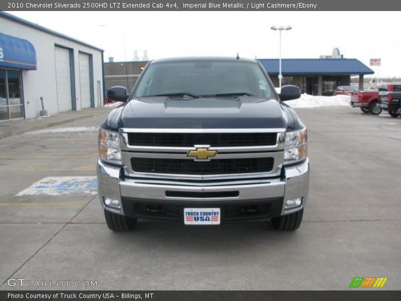 Imperial Blue Metallic / Light Cashmere/Ebony 2010 Chevrolet Silverado 2500HD LTZ Extended Cab 4x4