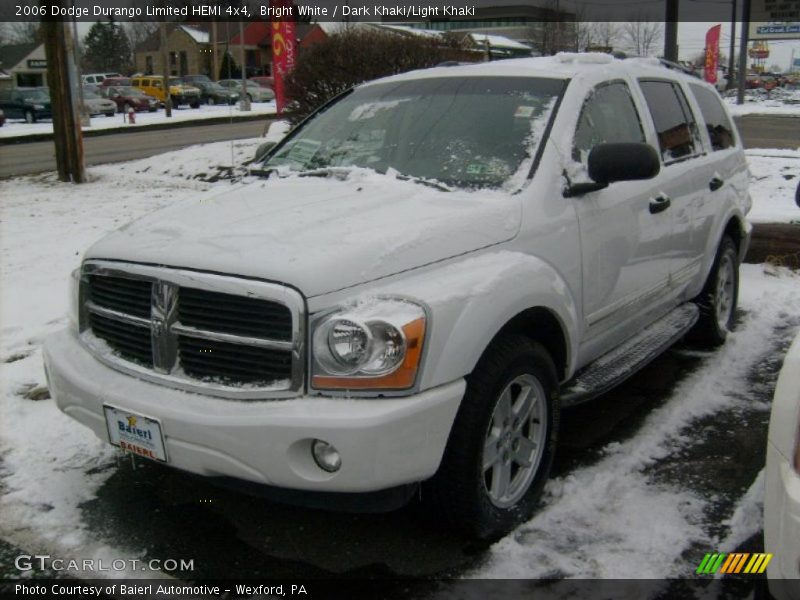 Bright White / Dark Khaki/Light Khaki 2006 Dodge Durango Limited HEMI 4x4
