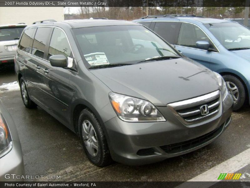 Slate Green Metallic / Gray 2007 Honda Odyssey EX-L