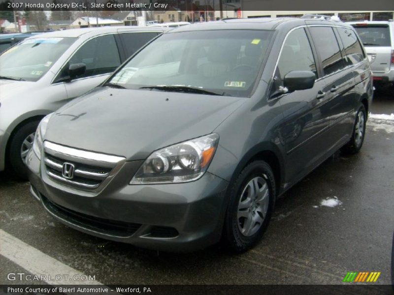 Slate Green Metallic / Gray 2007 Honda Odyssey EX-L