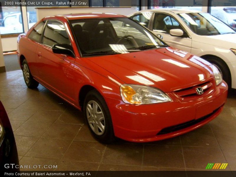 Rallye Red / Gray 2003 Honda Civic LX Coupe