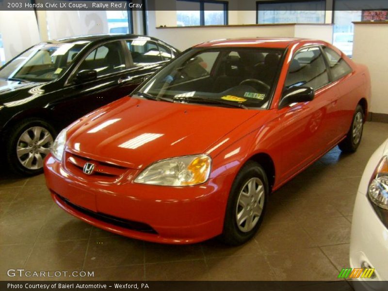 Rallye Red / Gray 2003 Honda Civic LX Coupe