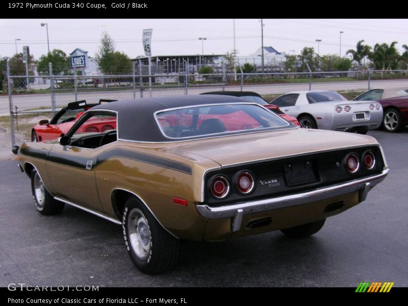 Gold / Black 1972 Plymouth Cuda 340 Coupe