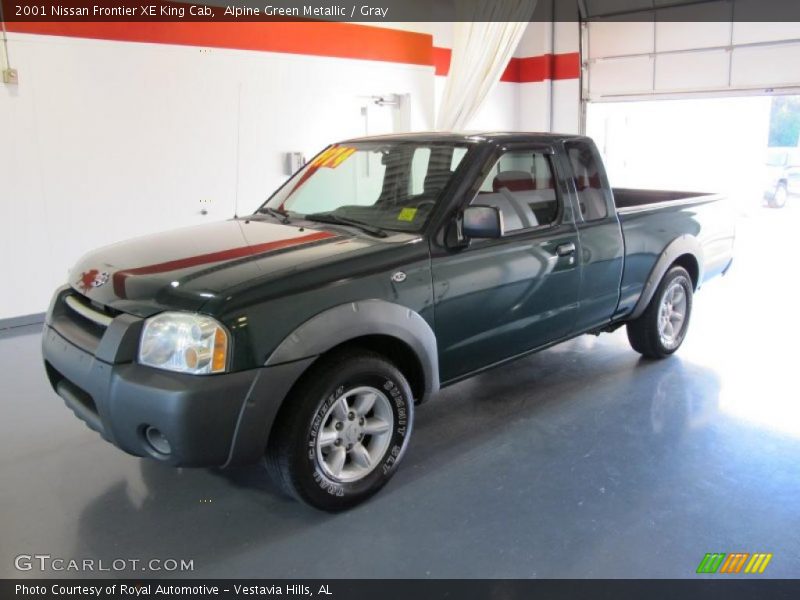Alpine Green Metallic / Gray 2001 Nissan Frontier XE King Cab