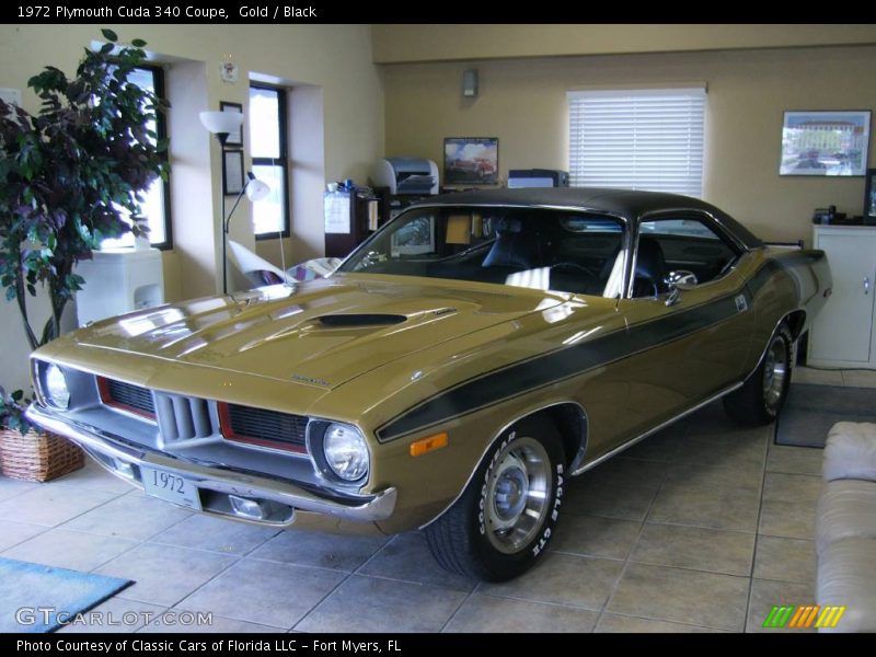 Gold / Black 1972 Plymouth Cuda 340 Coupe