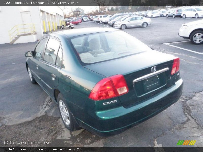 Clover Green / Beige 2001 Honda Civic LX Sedan