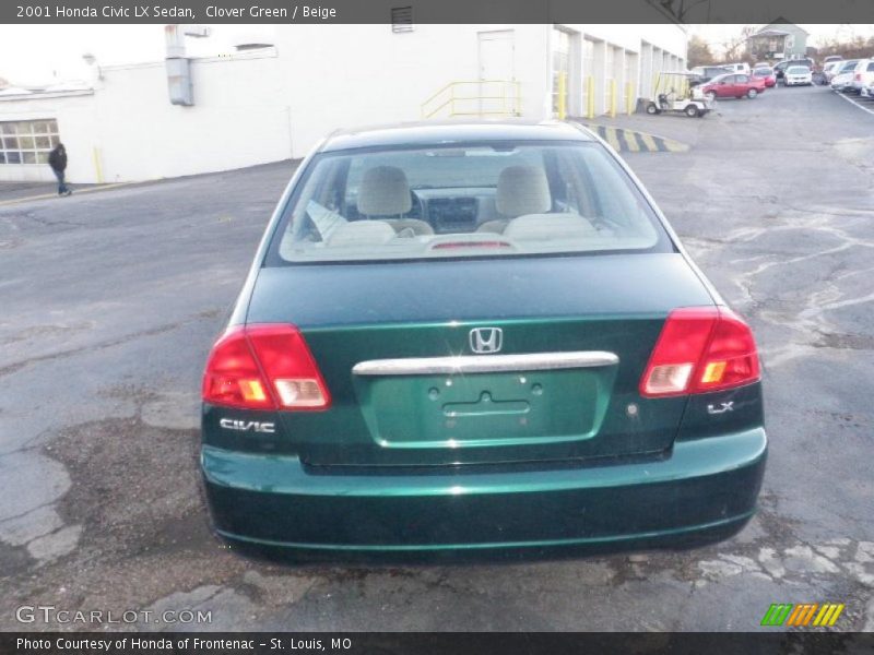 Clover Green / Beige 2001 Honda Civic LX Sedan
