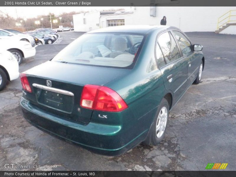 Clover Green / Beige 2001 Honda Civic LX Sedan