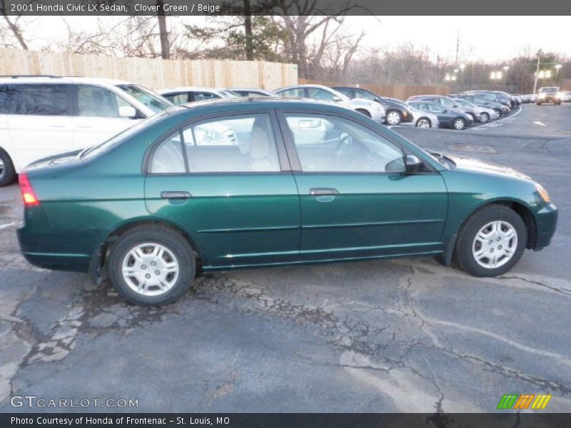 Clover Green / Beige 2001 Honda Civic LX Sedan
