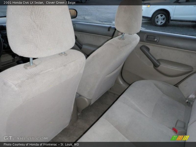 Clover Green / Beige 2001 Honda Civic LX Sedan