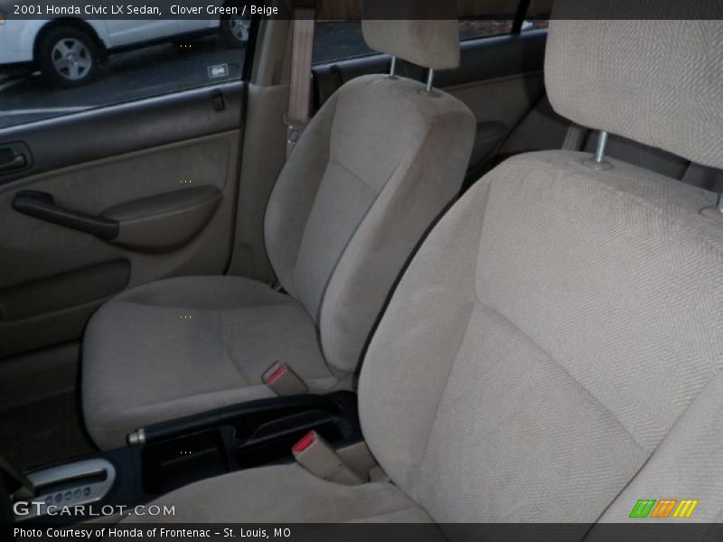 Clover Green / Beige 2001 Honda Civic LX Sedan