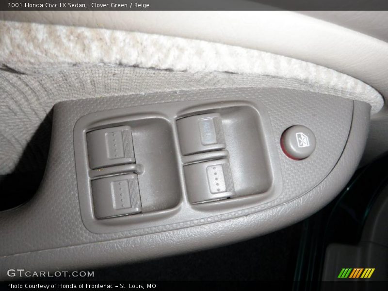 Clover Green / Beige 2001 Honda Civic LX Sedan