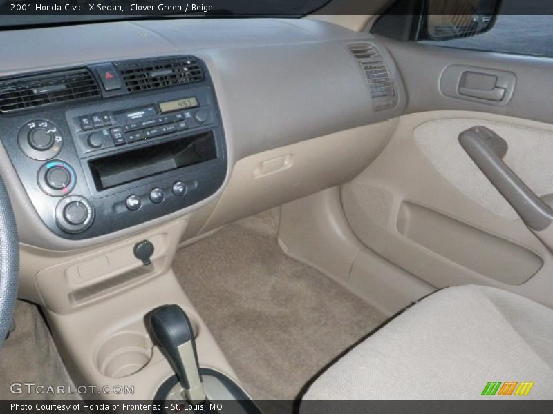 Clover Green / Beige 2001 Honda Civic LX Sedan