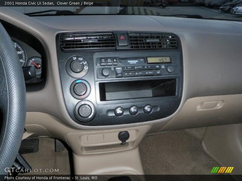 Clover Green / Beige 2001 Honda Civic LX Sedan