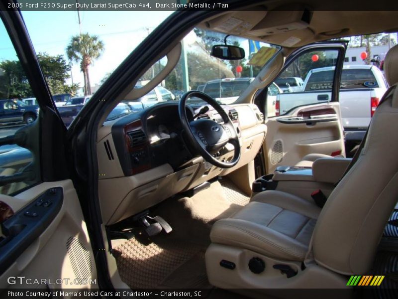 Dark Stone Metallic / Tan 2005 Ford F250 Super Duty Lariat SuperCab 4x4