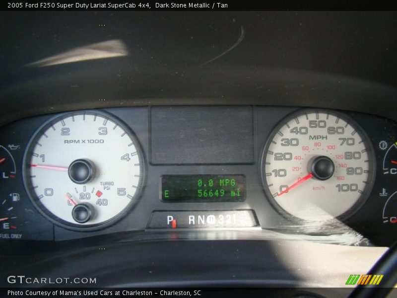 Dark Stone Metallic / Tan 2005 Ford F250 Super Duty Lariat SuperCab 4x4