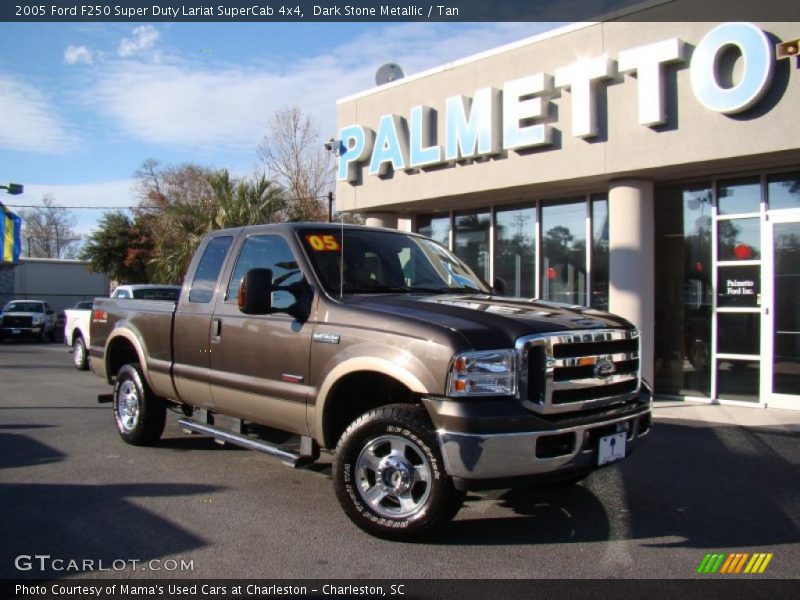 Dark Stone Metallic / Tan 2005 Ford F250 Super Duty Lariat SuperCab 4x4