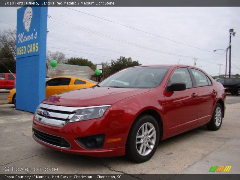Sangria Red Metallic / Medium Light Stone 2010 Ford Fusion S