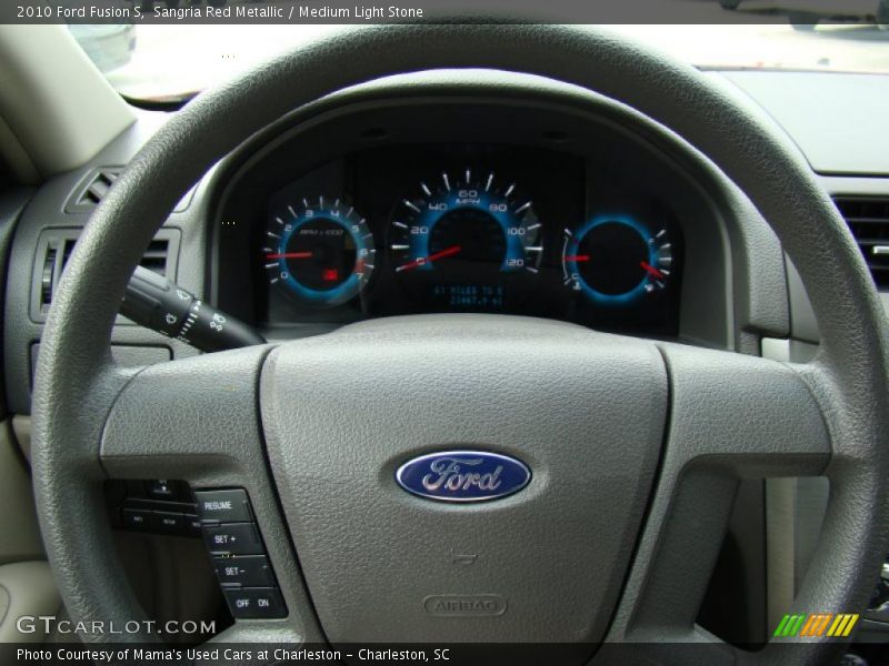 Sangria Red Metallic / Medium Light Stone 2010 Ford Fusion S
