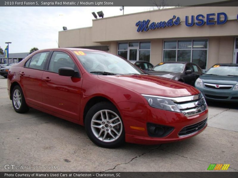 Sangria Red Metallic / Medium Light Stone 2010 Ford Fusion S