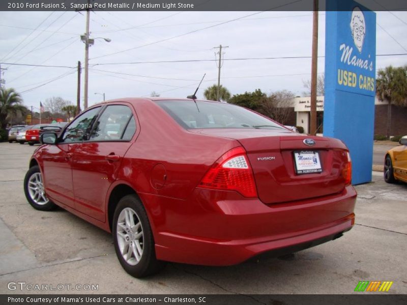 Sangria Red Metallic / Medium Light Stone 2010 Ford Fusion S
