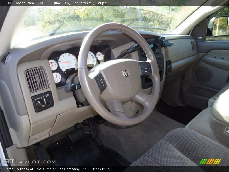 Bright White / Taupe 2004 Dodge Ram 2500 SLT Quad Cab