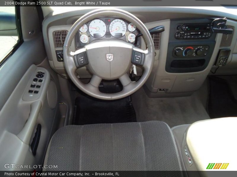 Bright White / Taupe 2004 Dodge Ram 2500 SLT Quad Cab
