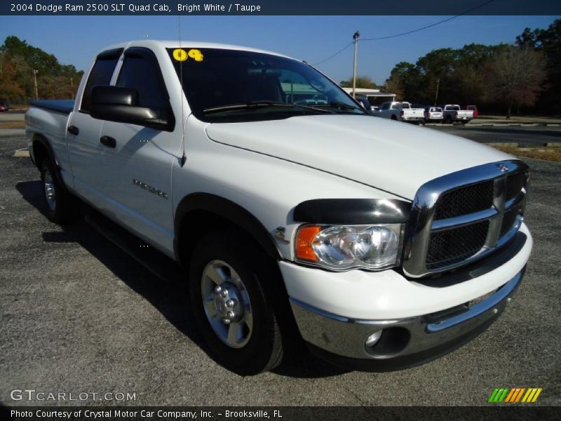 Bright White / Taupe 2004 Dodge Ram 2500 SLT Quad Cab