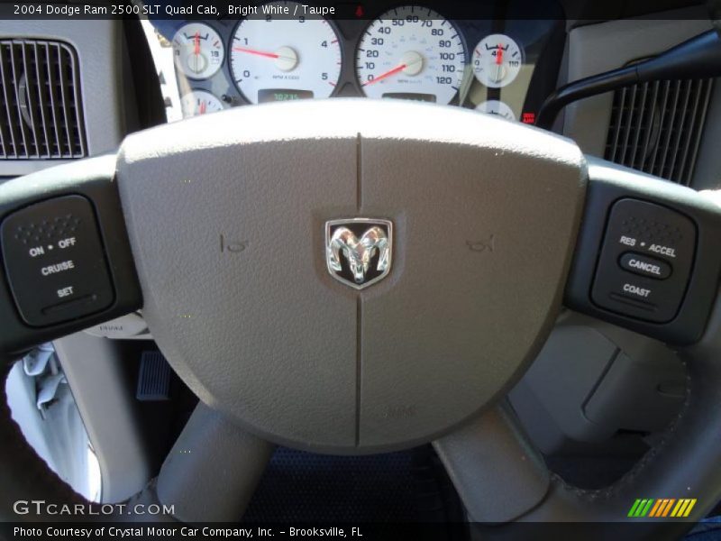 Bright White / Taupe 2004 Dodge Ram 2500 SLT Quad Cab
