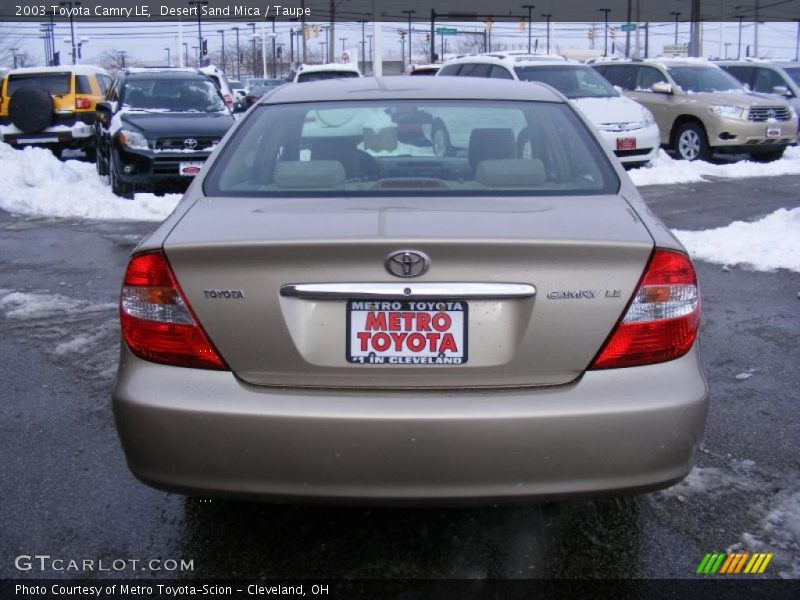 Desert Sand Mica / Taupe 2003 Toyota Camry LE