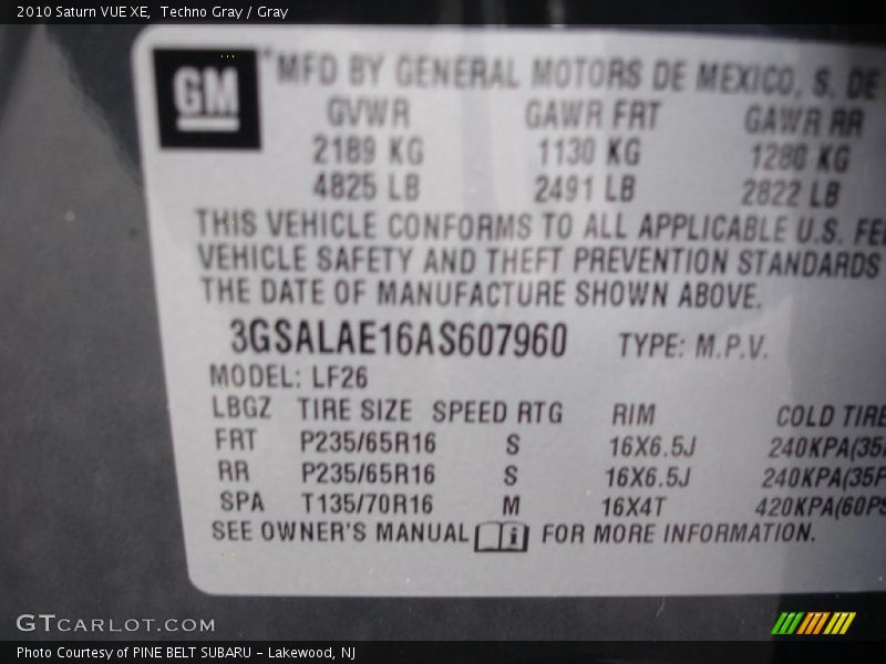 Techno Gray / Gray 2010 Saturn VUE XE
