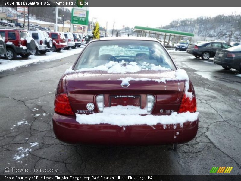 Inferno Red / Taupe 2004 Nissan Sentra 1.8 S