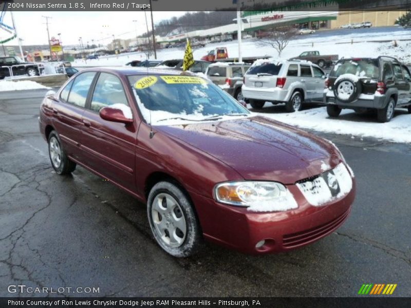 Inferno Red / Taupe 2004 Nissan Sentra 1.8 S