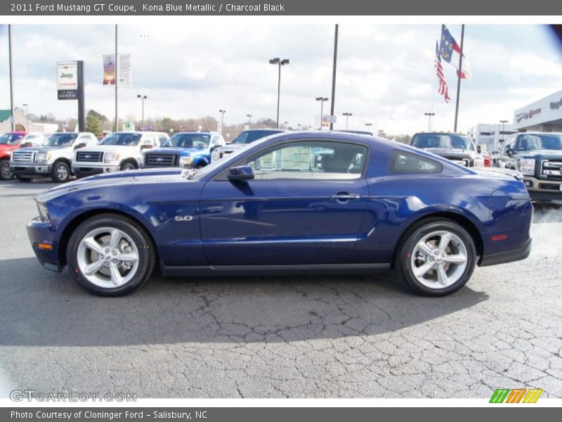 Kona Blue Metallic / Charcoal Black 2011 Ford Mustang GT Coupe