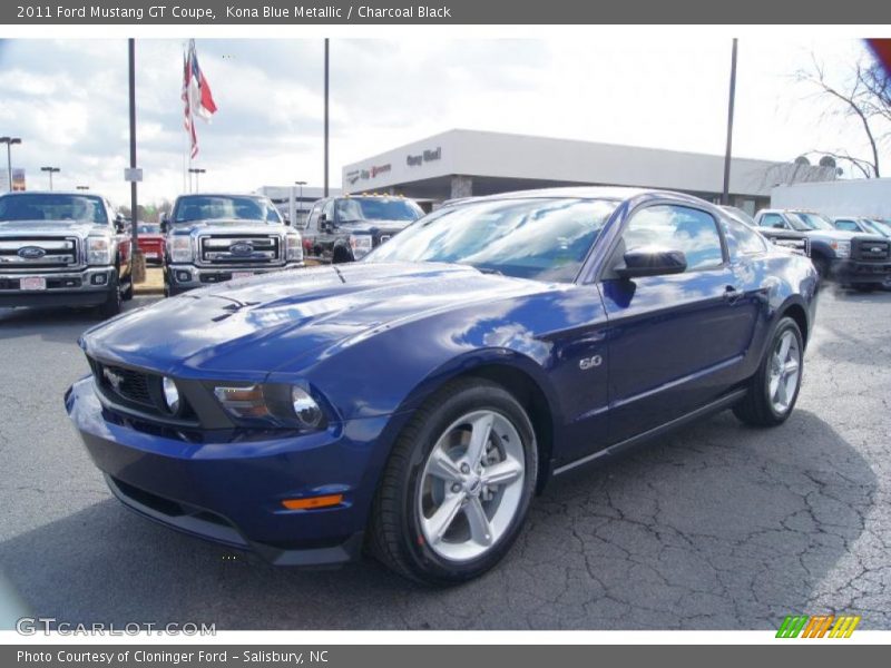 Kona Blue Metallic / Charcoal Black 2011 Ford Mustang GT Coupe