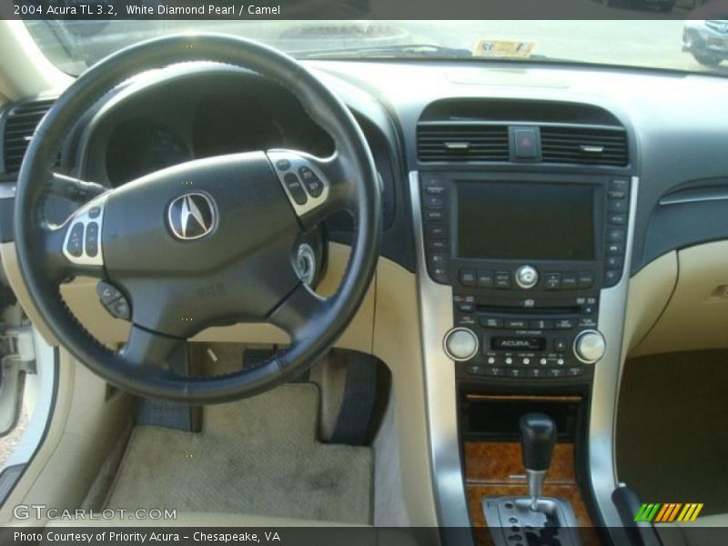 White Diamond Pearl / Camel 2004 Acura TL 3.2
