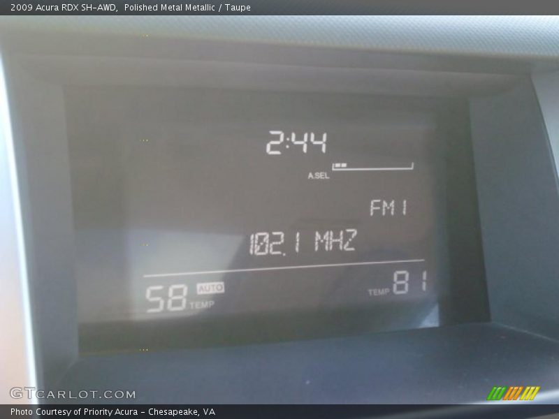 Polished Metal Metallic / Taupe 2009 Acura RDX SH-AWD