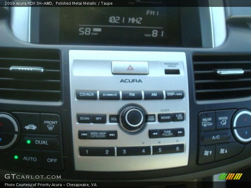 Polished Metal Metallic / Taupe 2009 Acura RDX SH-AWD