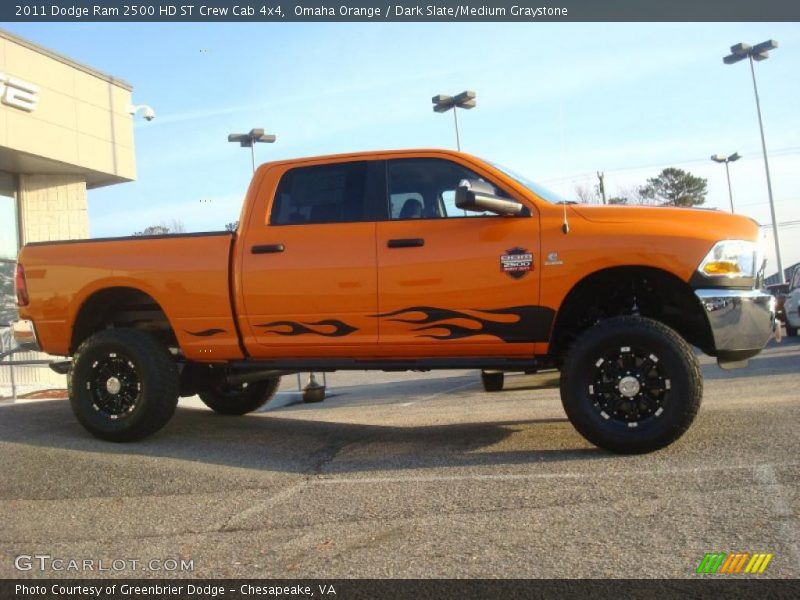 Omaha Orange / Dark Slate/Medium Graystone 2011 Dodge Ram 2500 HD ST Crew Cab 4x4