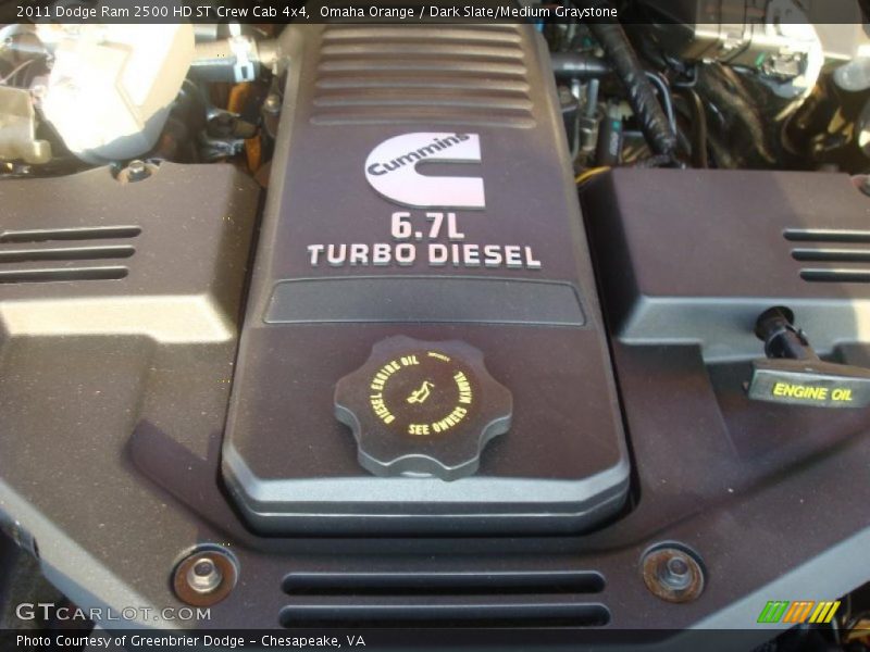 Omaha Orange / Dark Slate/Medium Graystone 2011 Dodge Ram 2500 HD ST Crew Cab 4x4