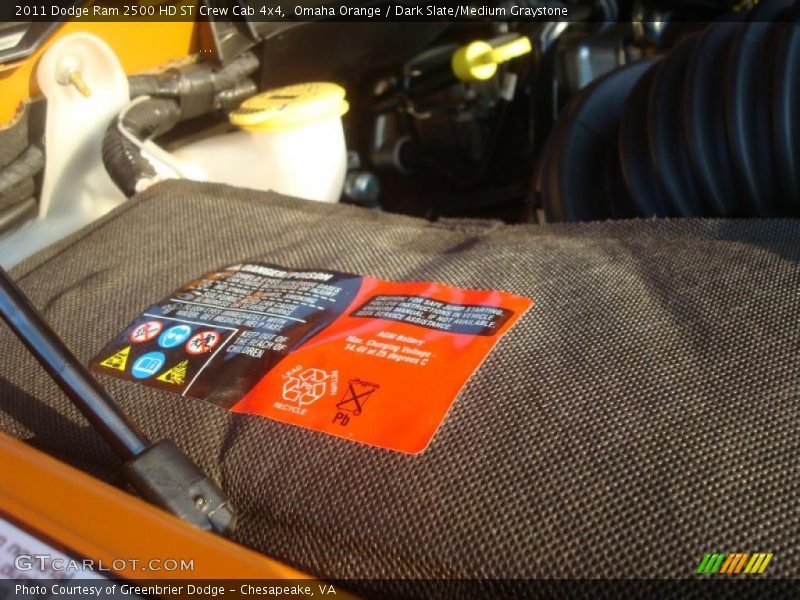 Omaha Orange / Dark Slate/Medium Graystone 2011 Dodge Ram 2500 HD ST Crew Cab 4x4