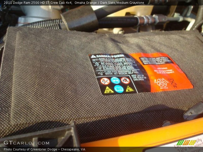 Omaha Orange / Dark Slate/Medium Graystone 2011 Dodge Ram 2500 HD ST Crew Cab 4x4