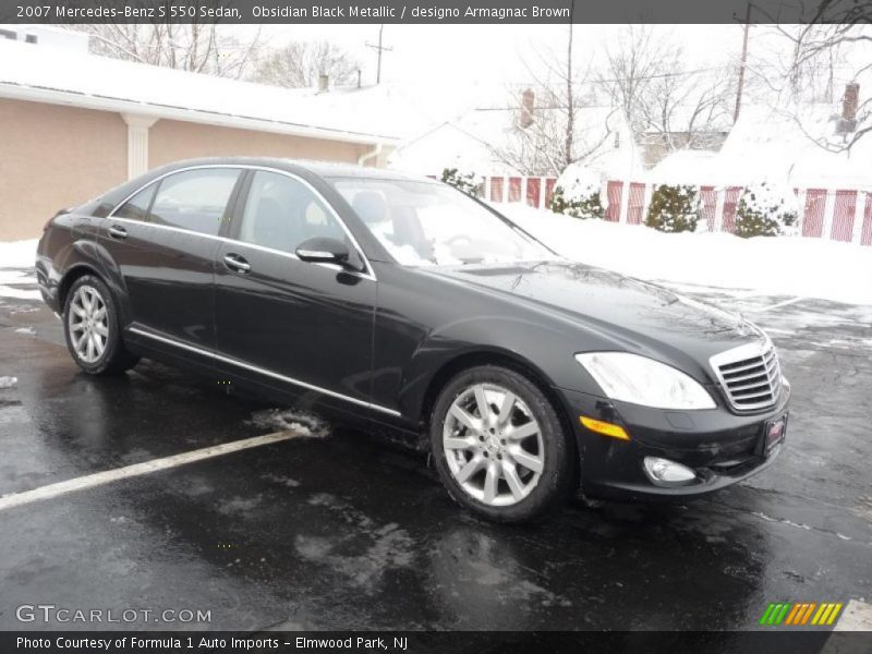Obsidian Black Metallic / designo Armagnac Brown 2007 Mercedes-Benz S 550 Sedan