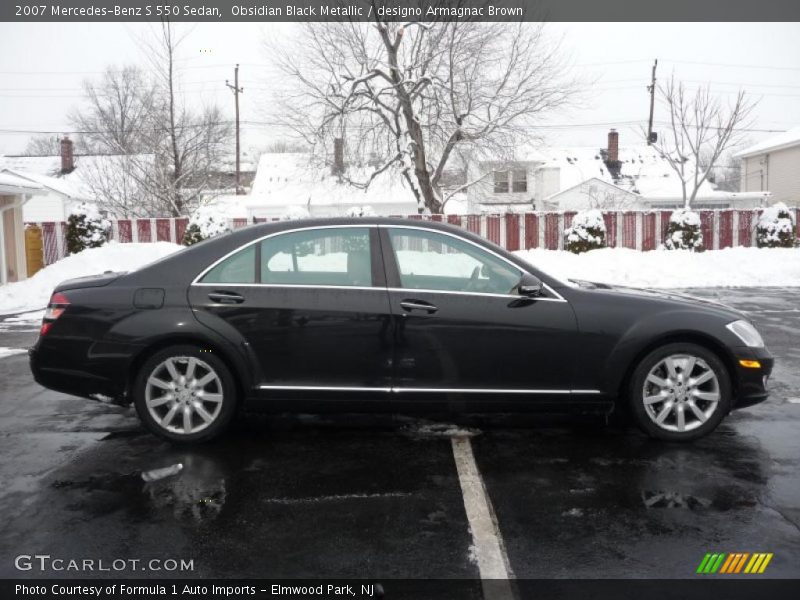 Obsidian Black Metallic / designo Armagnac Brown 2007 Mercedes-Benz S 550 Sedan