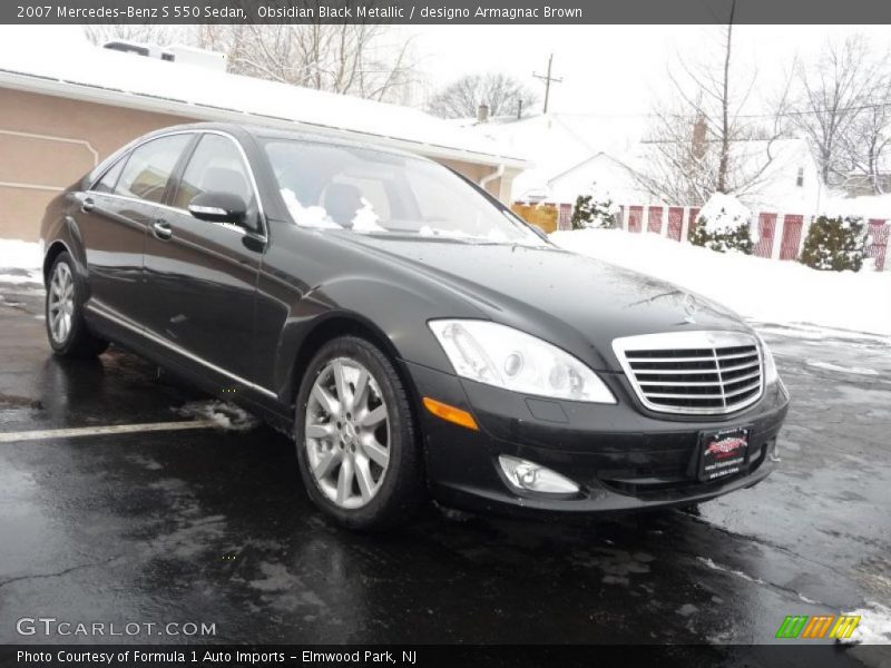 Obsidian Black Metallic / designo Armagnac Brown 2007 Mercedes-Benz S 550 Sedan