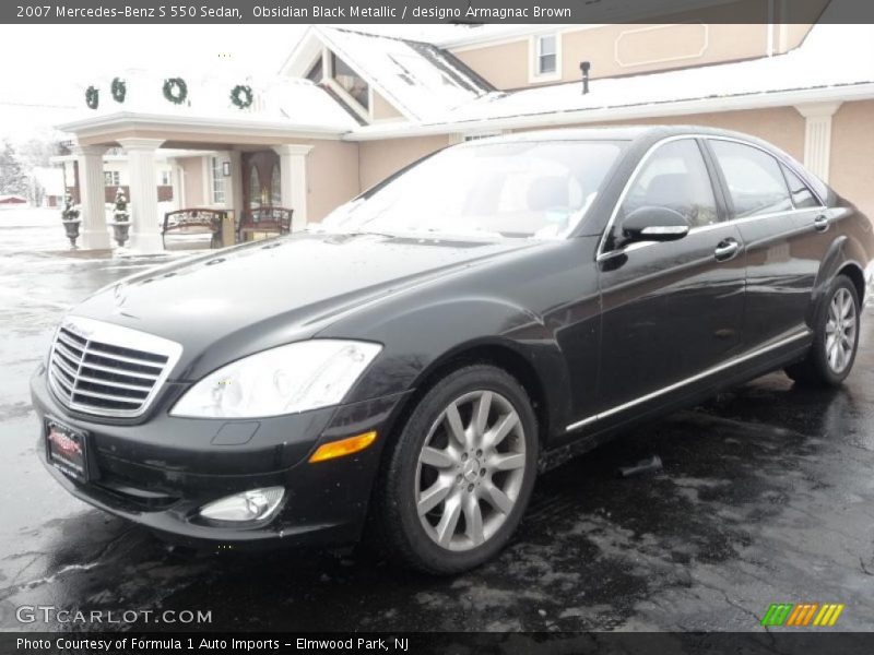 Obsidian Black Metallic / designo Armagnac Brown 2007 Mercedes-Benz S 550 Sedan